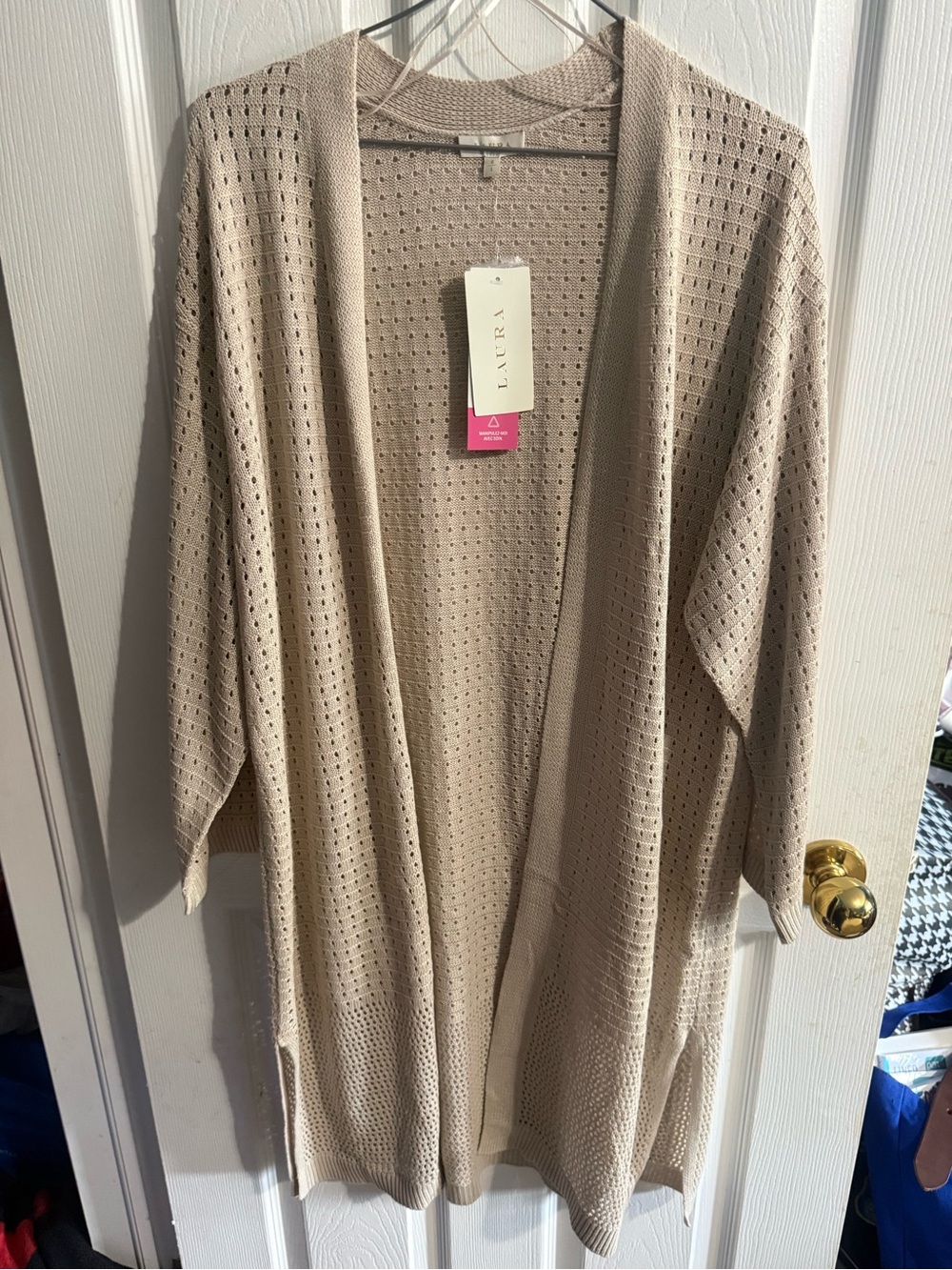 LUCERA Open-Front Knit Cardigan - Taupe